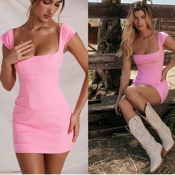 House of CB Dresses & Skirts - HOUSE OF CB 'Leonida' French Pink Corset Mini Dress NWOT